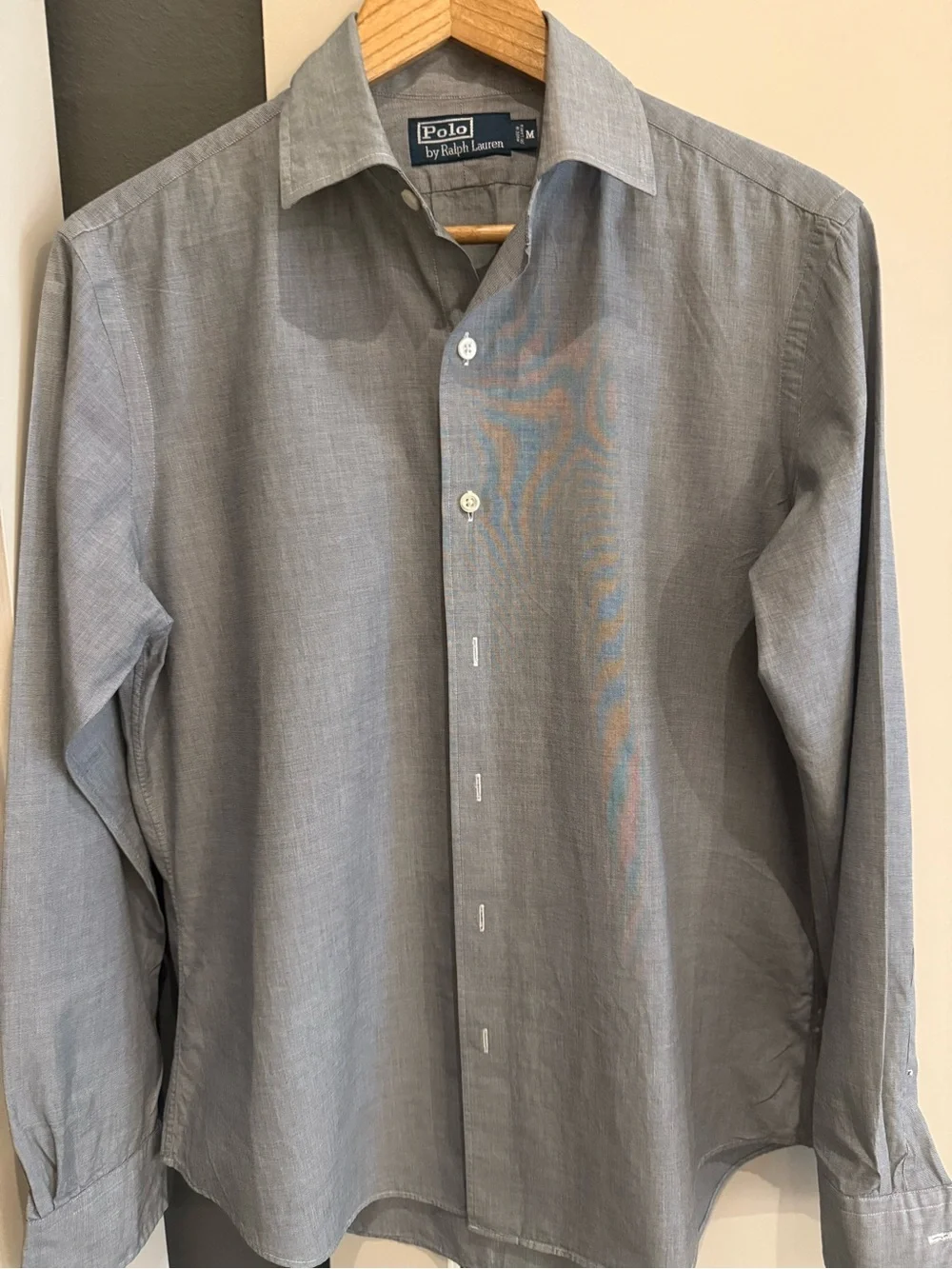 Polo by Ralph Lauren Men's Light Gray Button-Up Dress Shirt